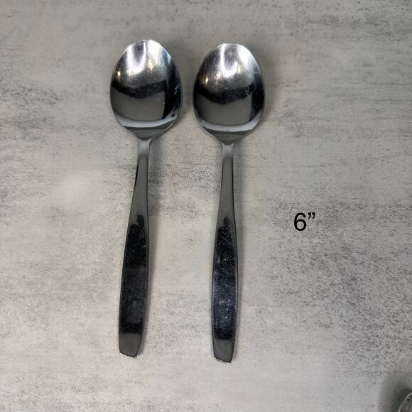 Crestmark Japan Stainless Steel Demitasse Spoons 2-Piece Silverware Flatware - Picture 2 of 7